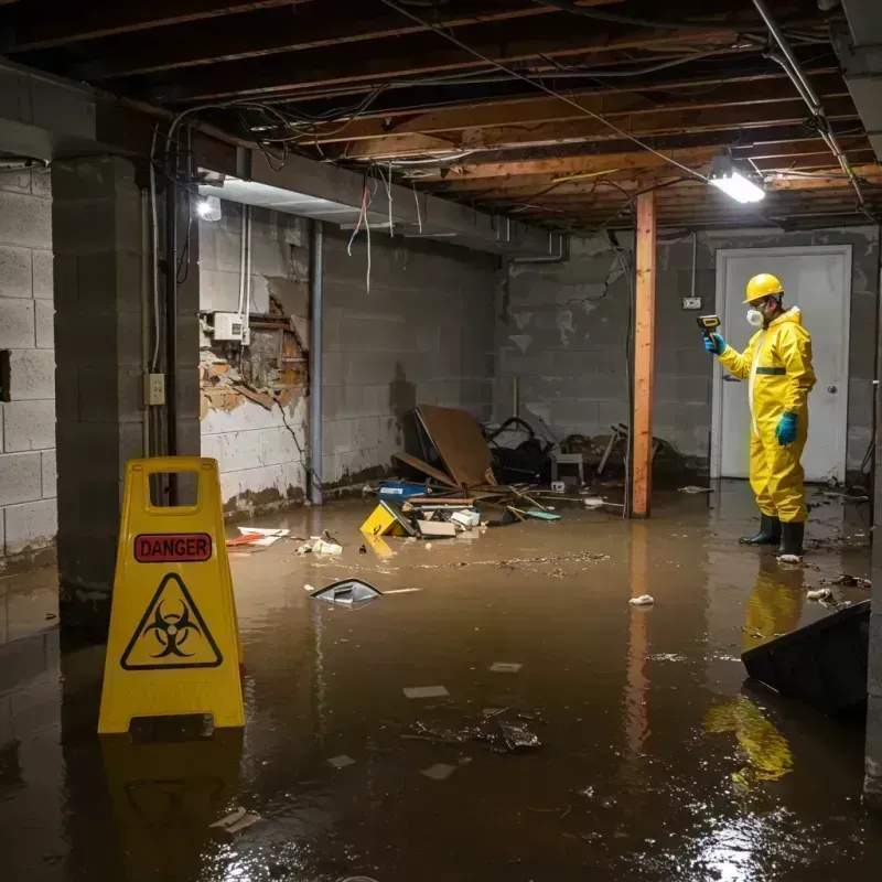 Flooded Basement Electrical Hazard in Loup City, NE Property